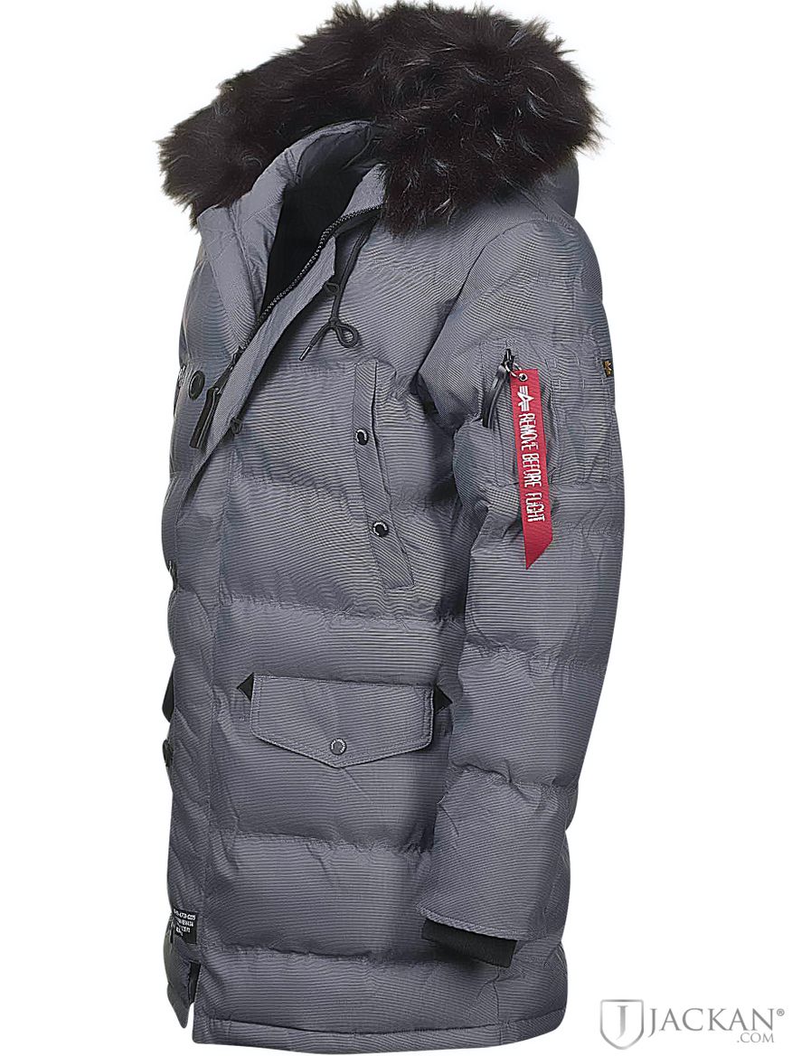 N3B Puffer FD i grått med päls från Alpha Industries| Jackan.com