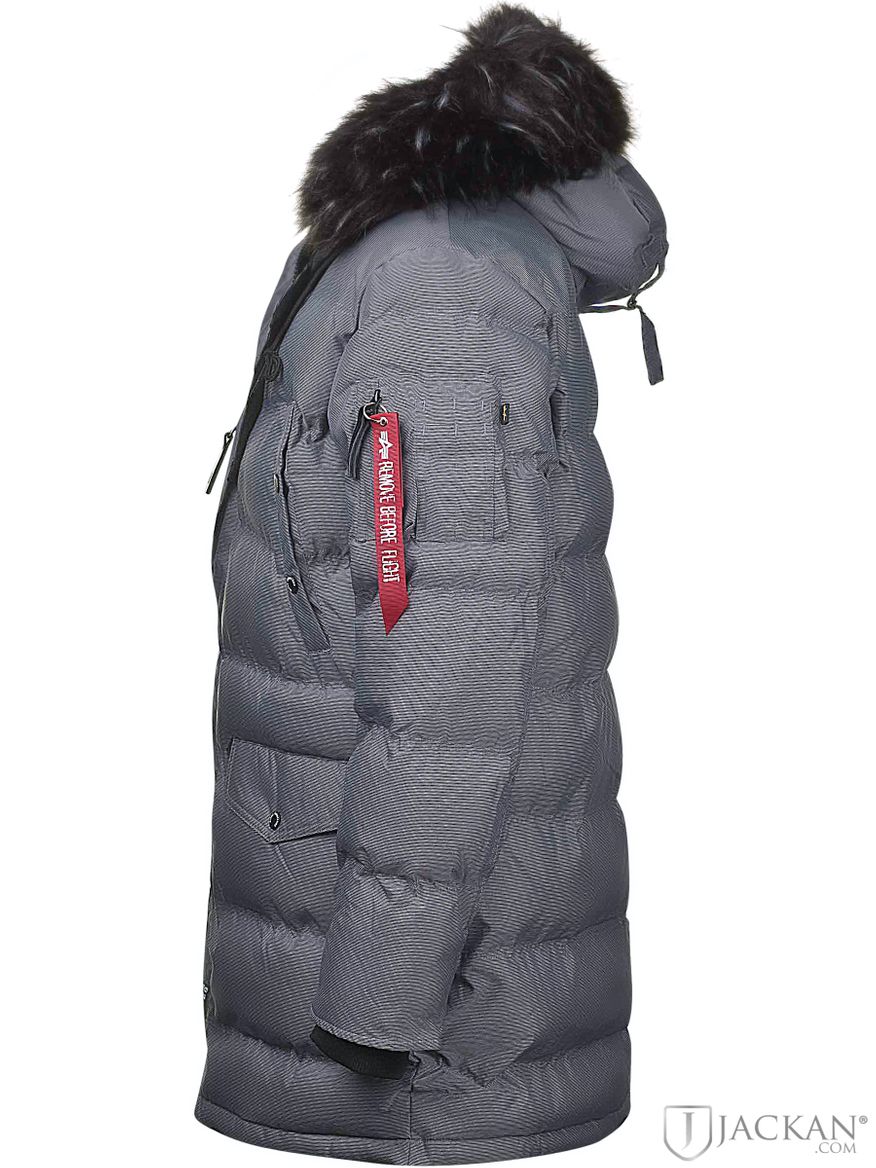 N3B Puffer FD i grått med päls från Alpha Industries| Jackan.com