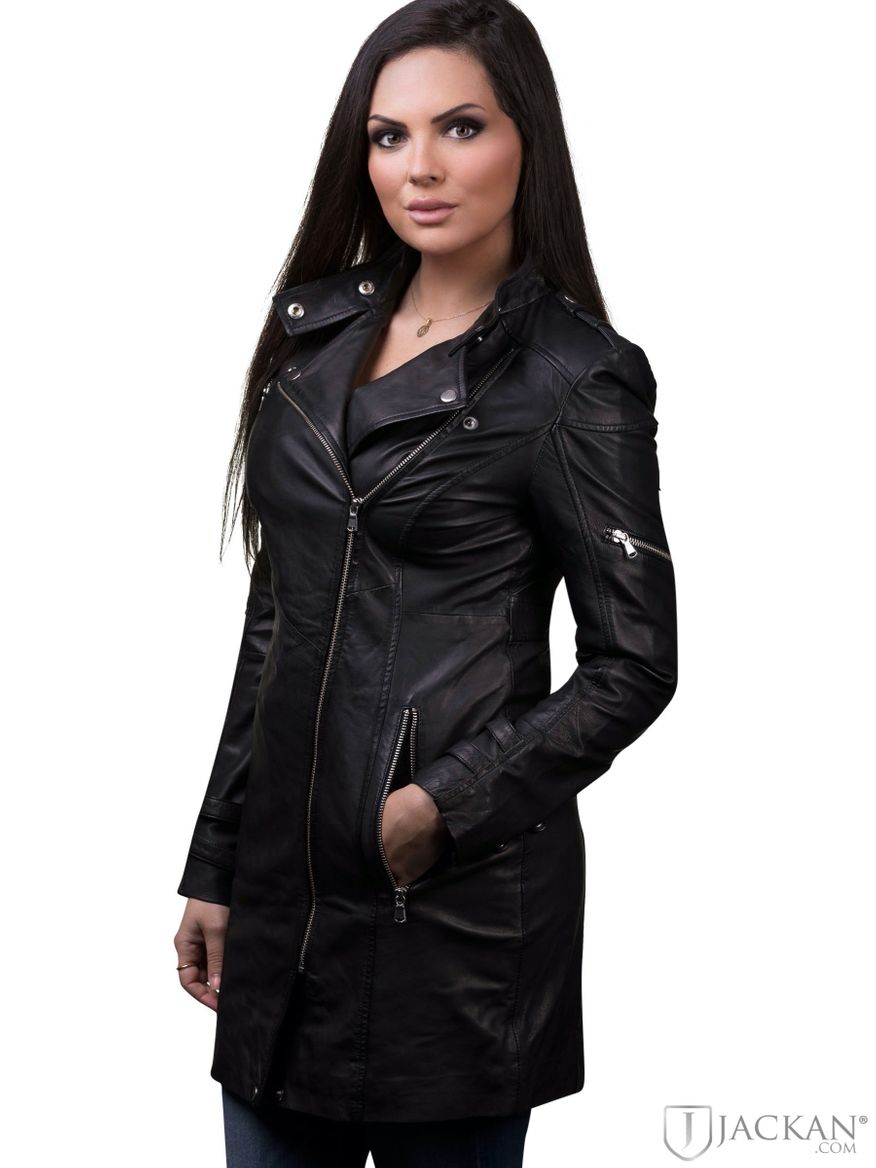 Long Biker jacket i svart silver från Notyz | Jackan.com