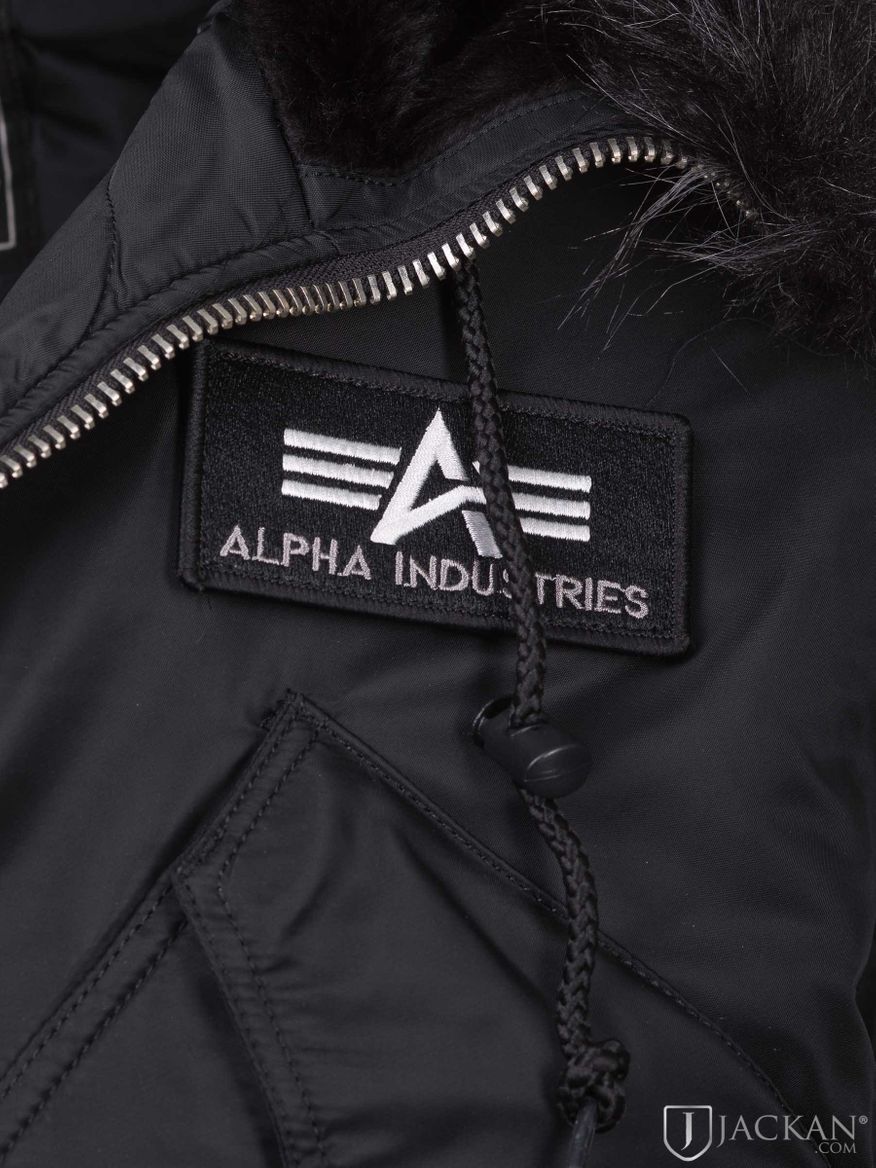 45P Hooded Custom in schwarz von Alpha Industries | Jackan.com