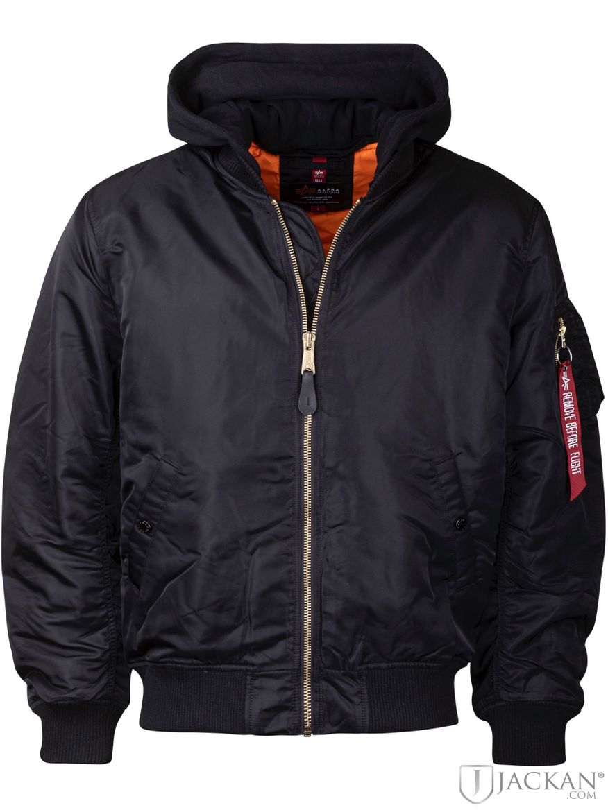 MA-1 ZH Back EMB i svart från Alpha Industries | Jackan.com