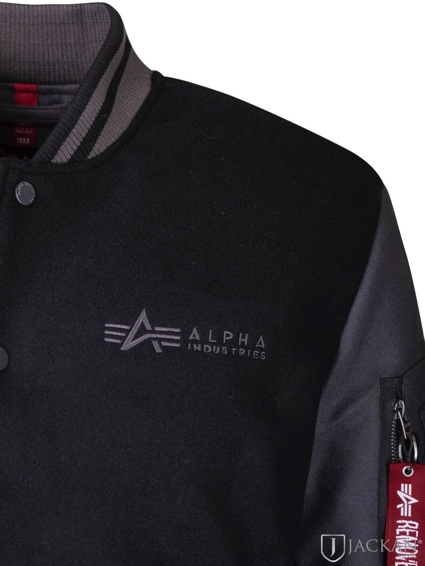 Varsity Force Jacket i svart från Alpha Industries | Jackan.com
