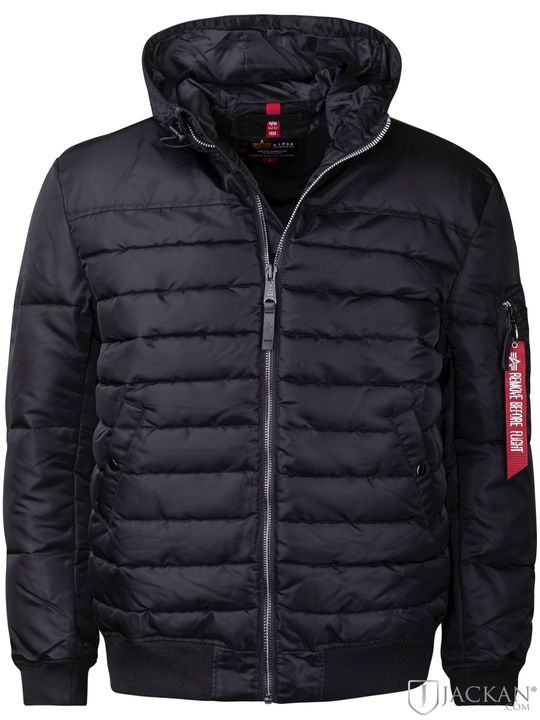 Hooded Puffer FN i svart från Alpha Industries | Jackan.com