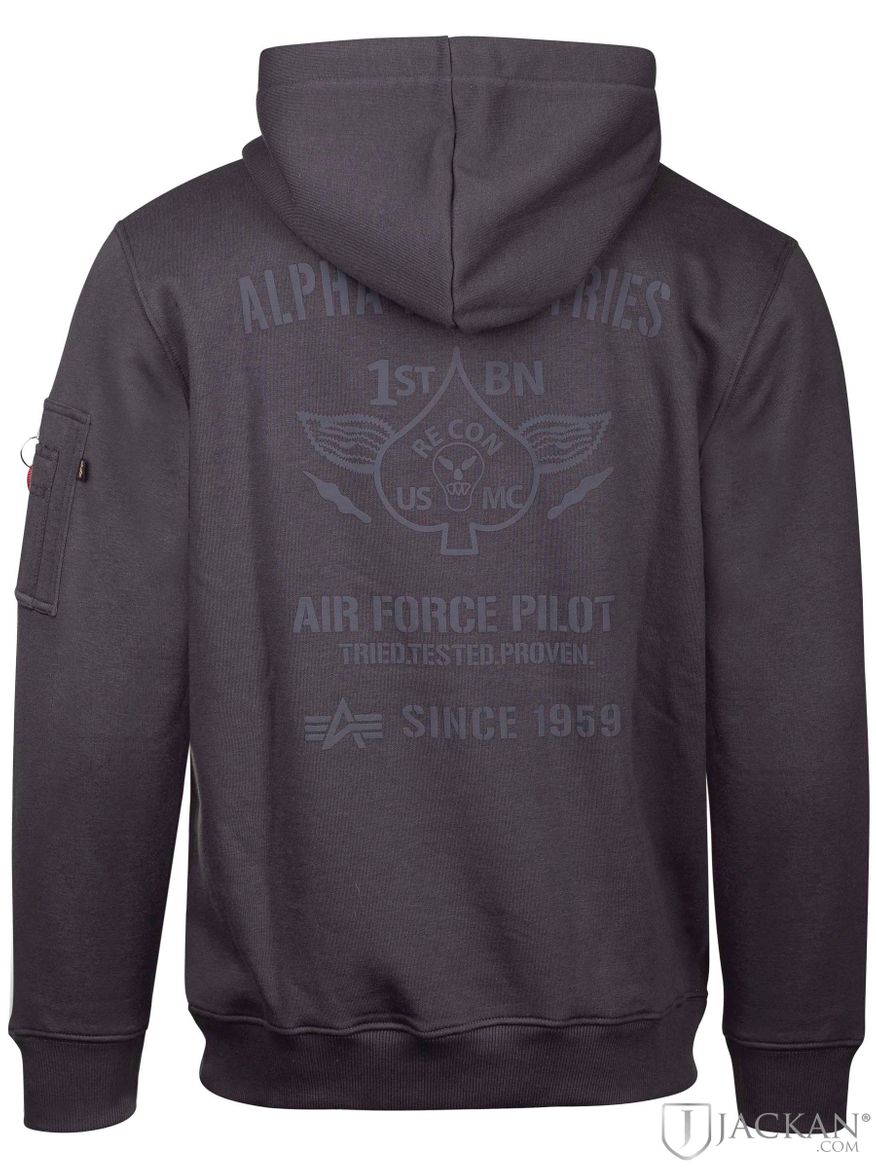Air Force Hoodie i grått från Alpha Industries | Jackan.com