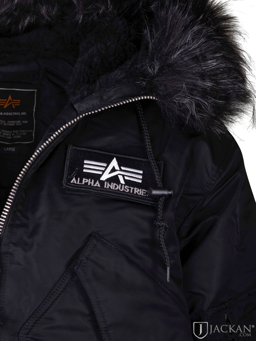 45P Hooded jacke in schwarz von Alpha Industries | Jackan.de