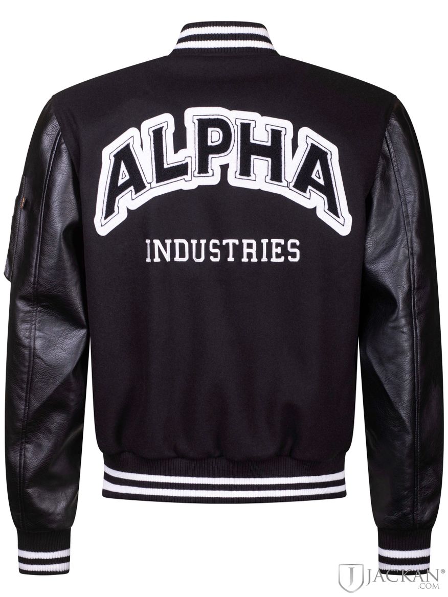 PU Collage Jacket i svart från Alpha Industries | Jackan.com