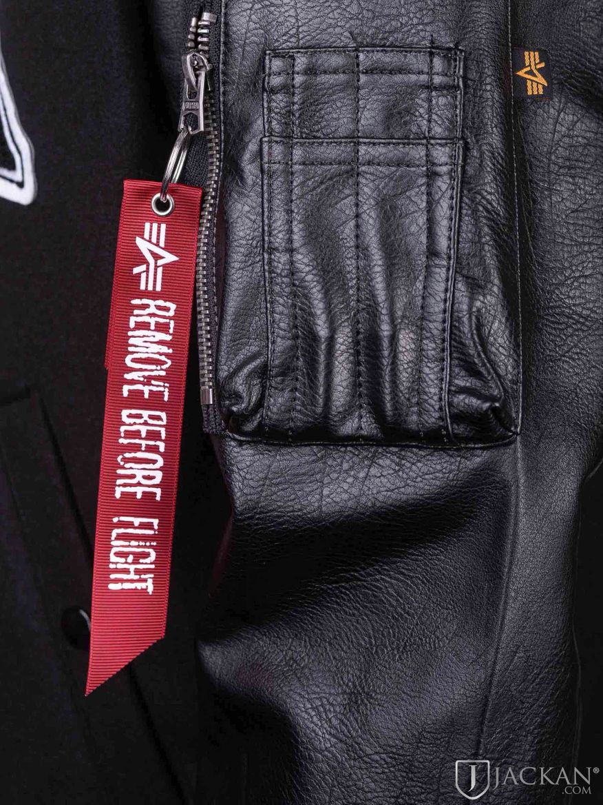 PU Collage Jacket in Schwarz von Alpha Industries | Jackan.de
