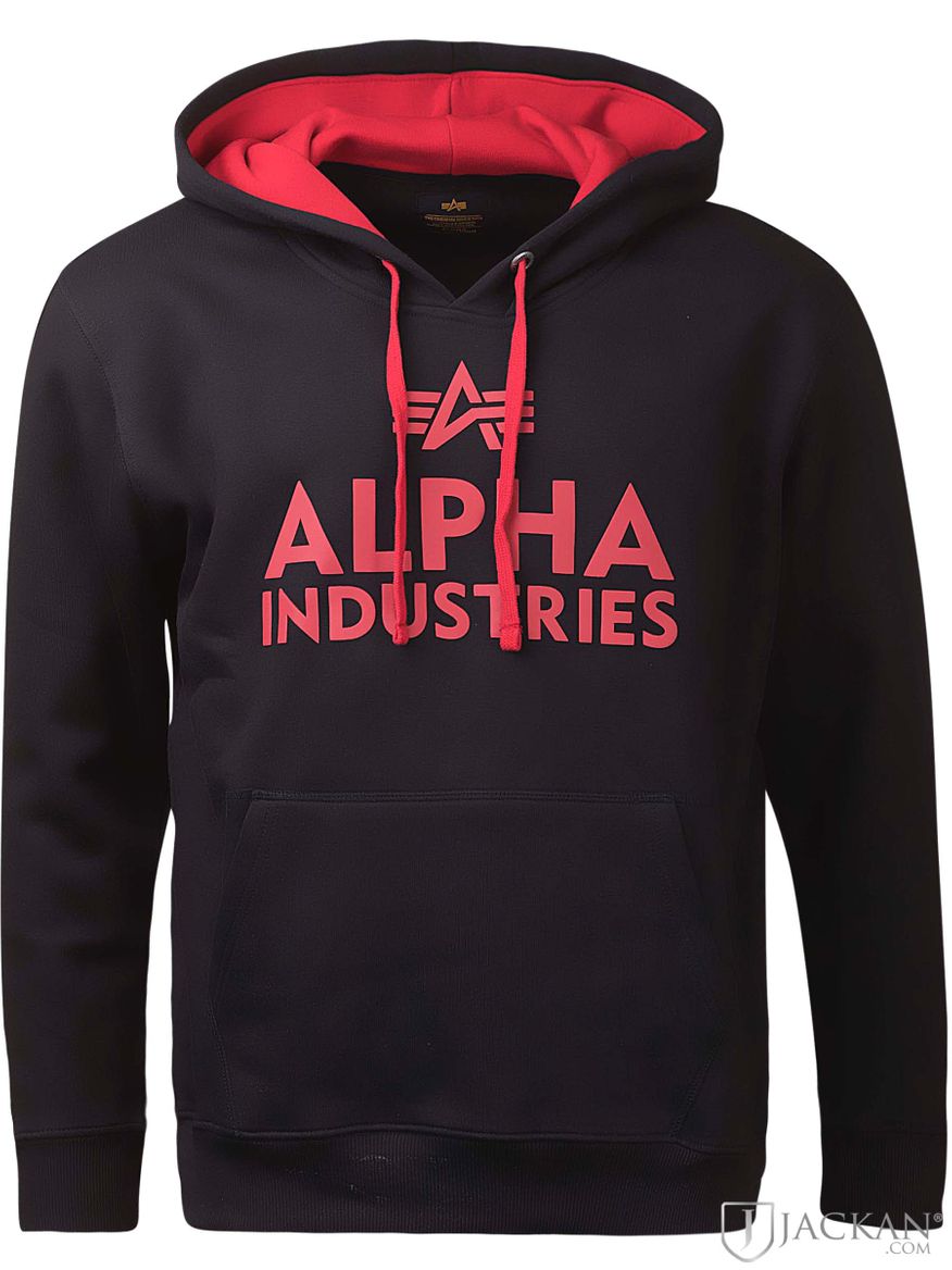 Foam Print Hoodie i svart från Alpha Industres | Jackan.com