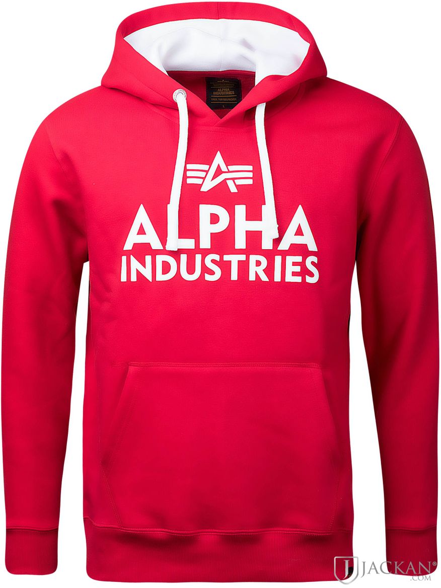 Foam Print Hoodie i rött från Alpha Industries | Jackan.com