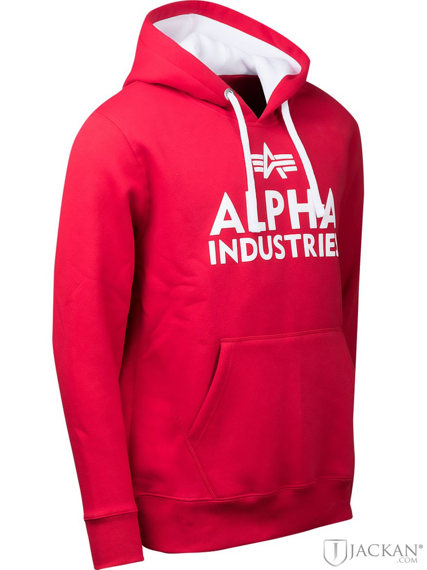 Foam Print Hoodie i rött från Alpha Industries | Jackan.com