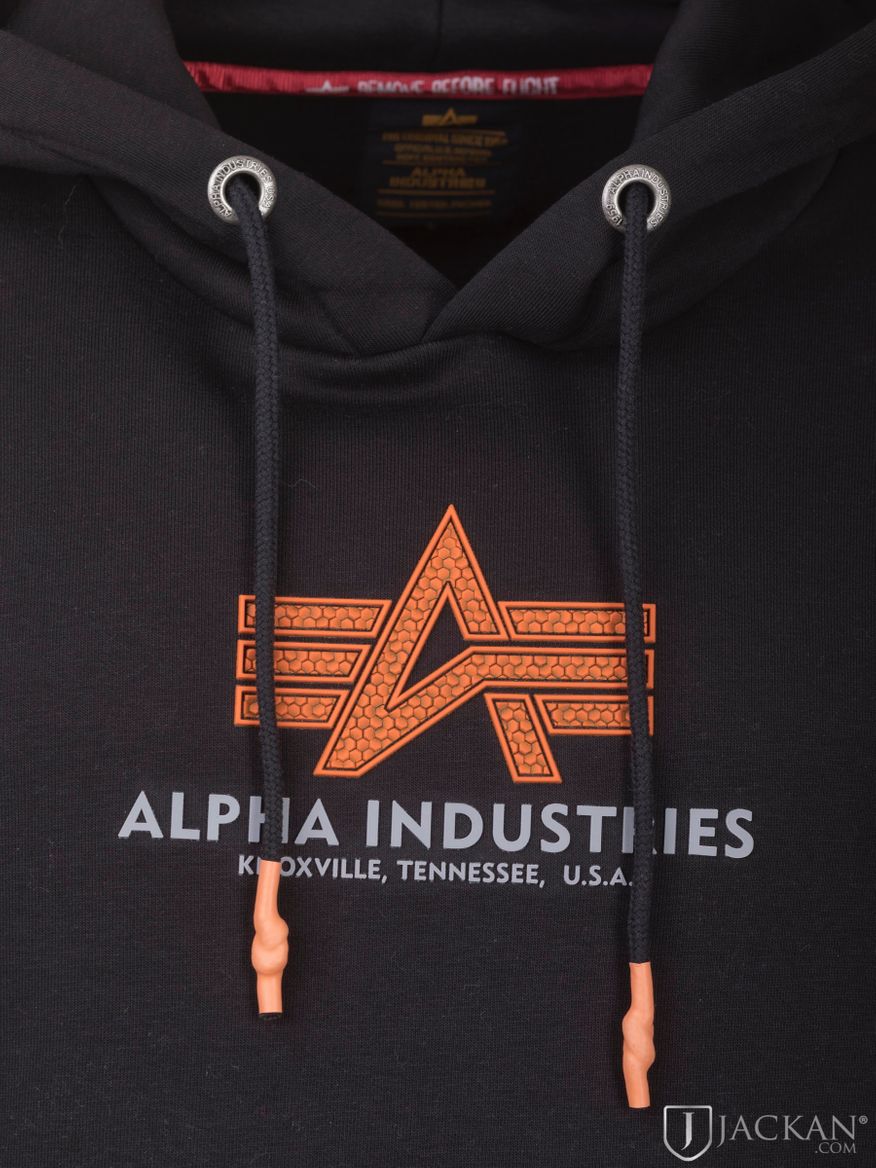 Basic Hoody Rubber in schwarz von Alpha Industries | Jacke.com