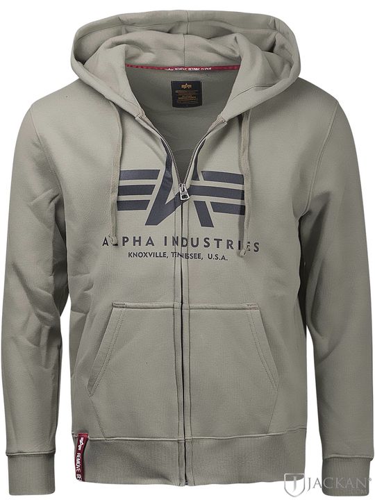Basic Zip Hoodie in grün von Alpha Industries | Jackan.com