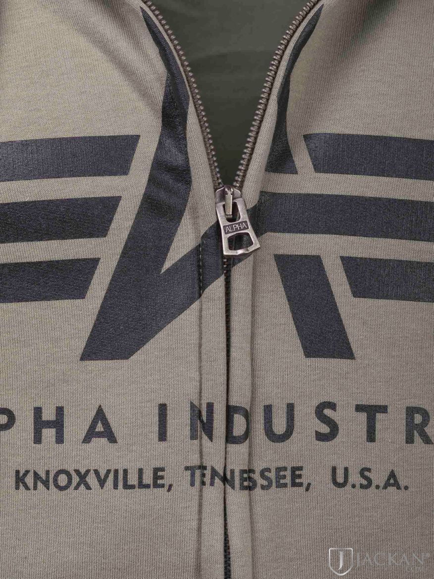 Basic Zip Hoodie in grün von Alpha Industries | Jackan.com