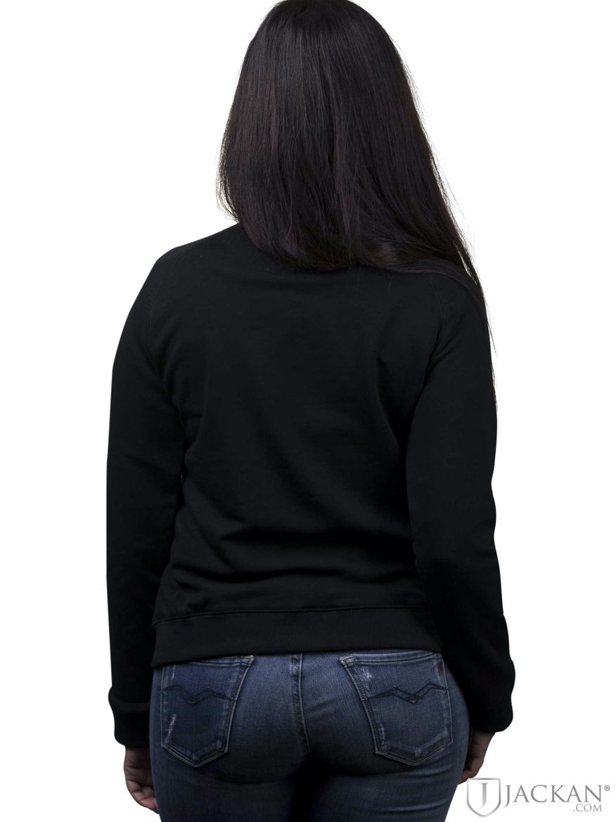 New Basic Sweater Wmn Fiol Print i svart från Alpha | Jackan.com