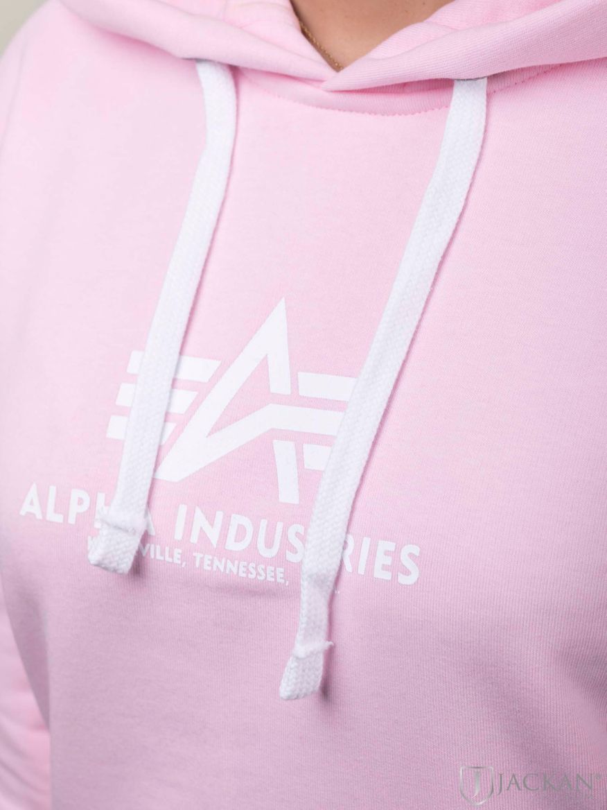 New Basic Hoodie i rosa från Alpha Industries | Jackan.com