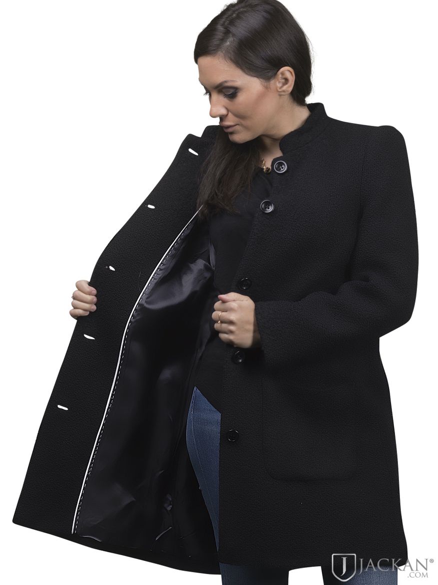 Bouclé Coat i svart från Newhouse | Jackan.com