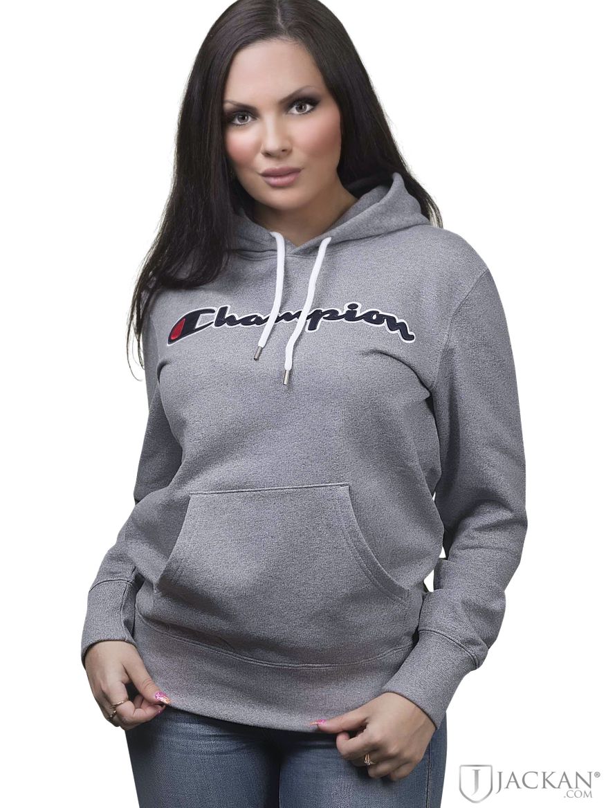 Ladies hoodie i grått från Champion | Jackan.com