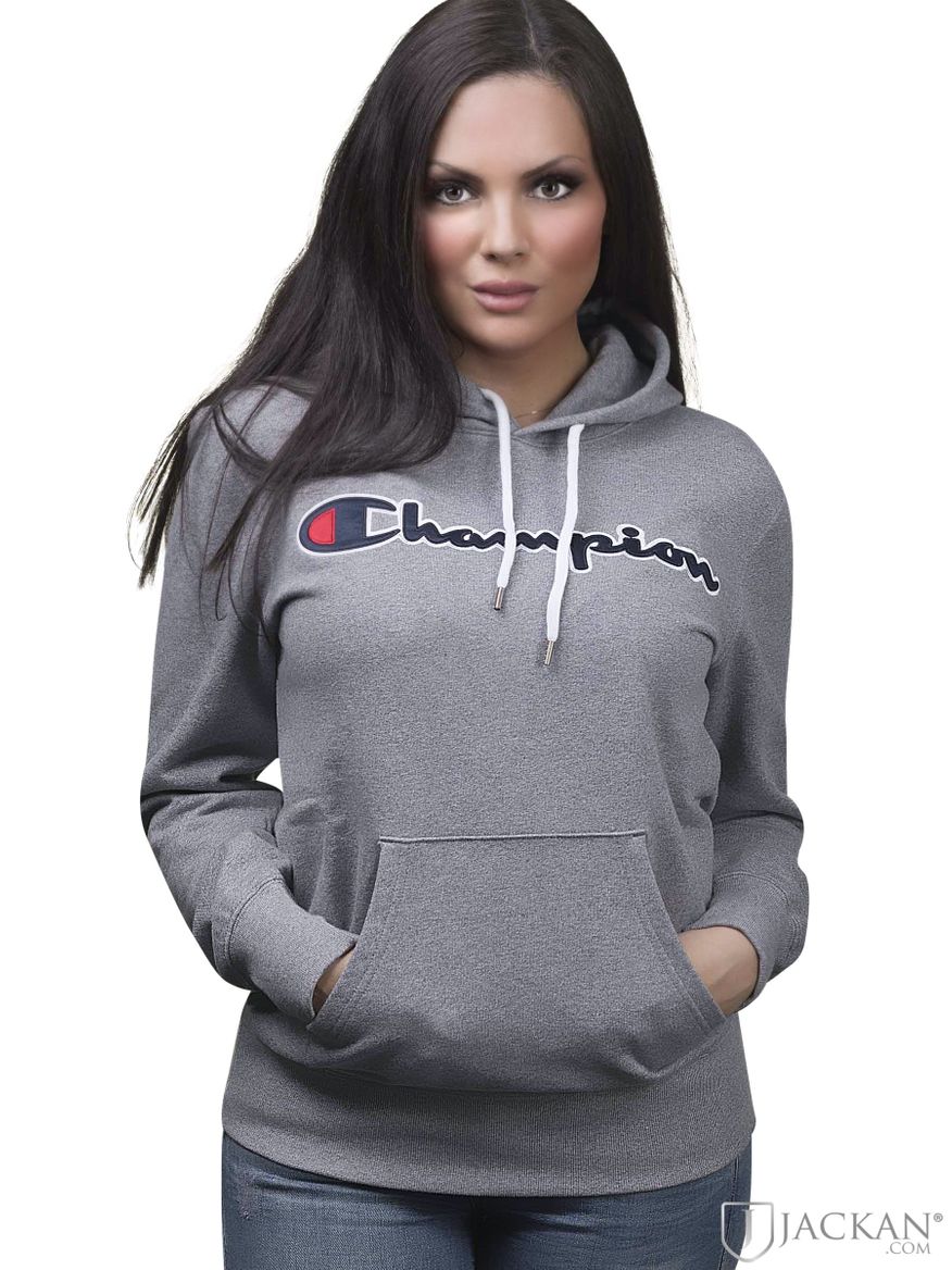 Ladies hoodie i grått från Champion | Jackan.com