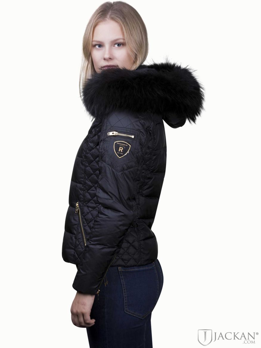 Rita Real Fur i svart svart från Rock And Blue | Jackan.com