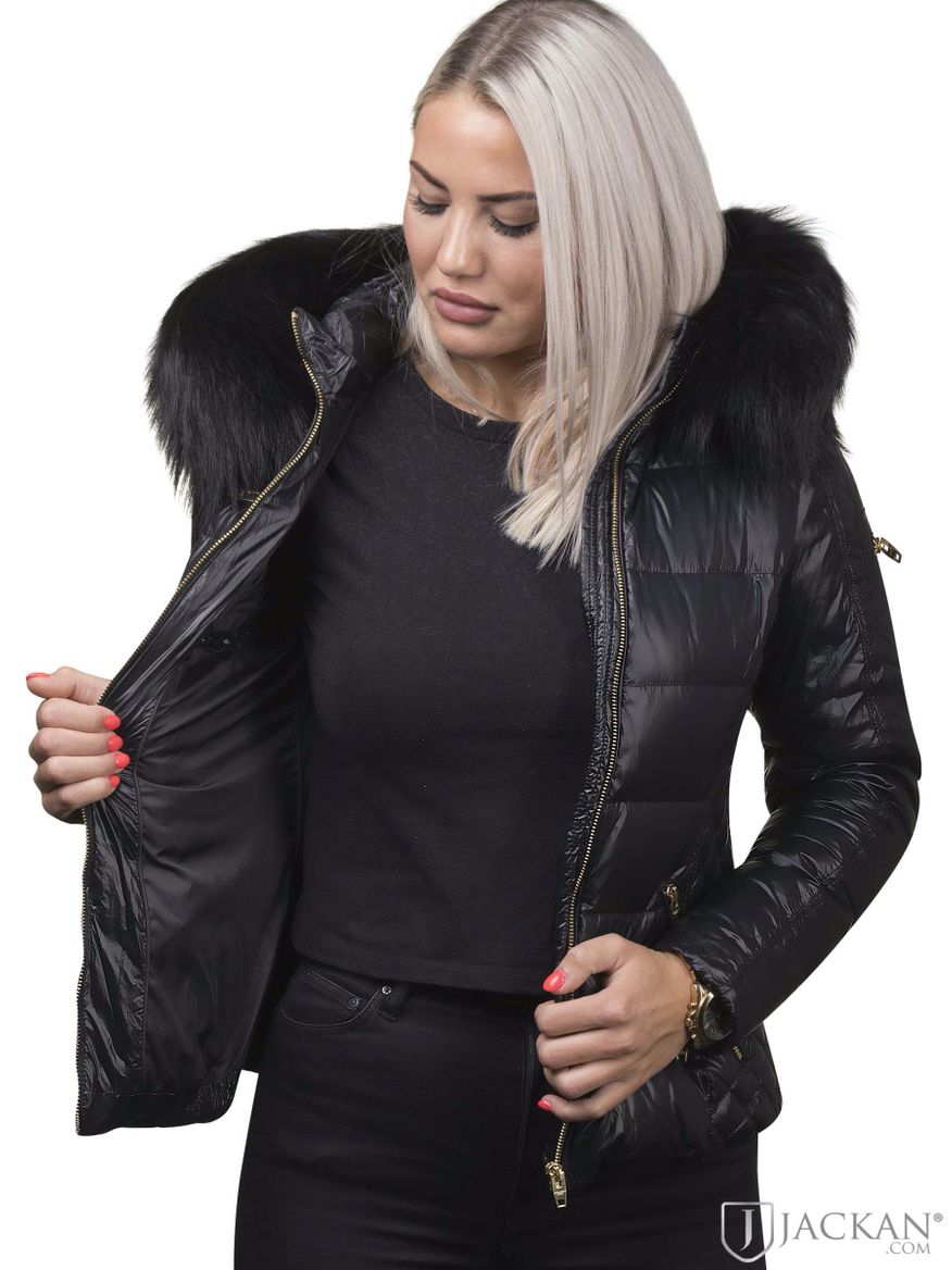 Rita Real Fur i svart svart från Rock And Blue | Jackan.com