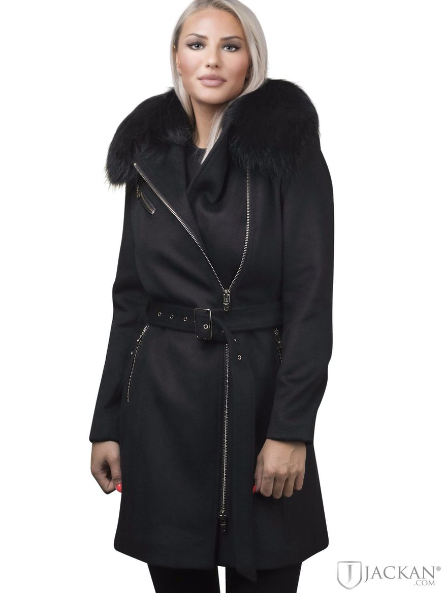 Enya Wool Real Fur i svart svart från Rock And Blue | Jackan.com