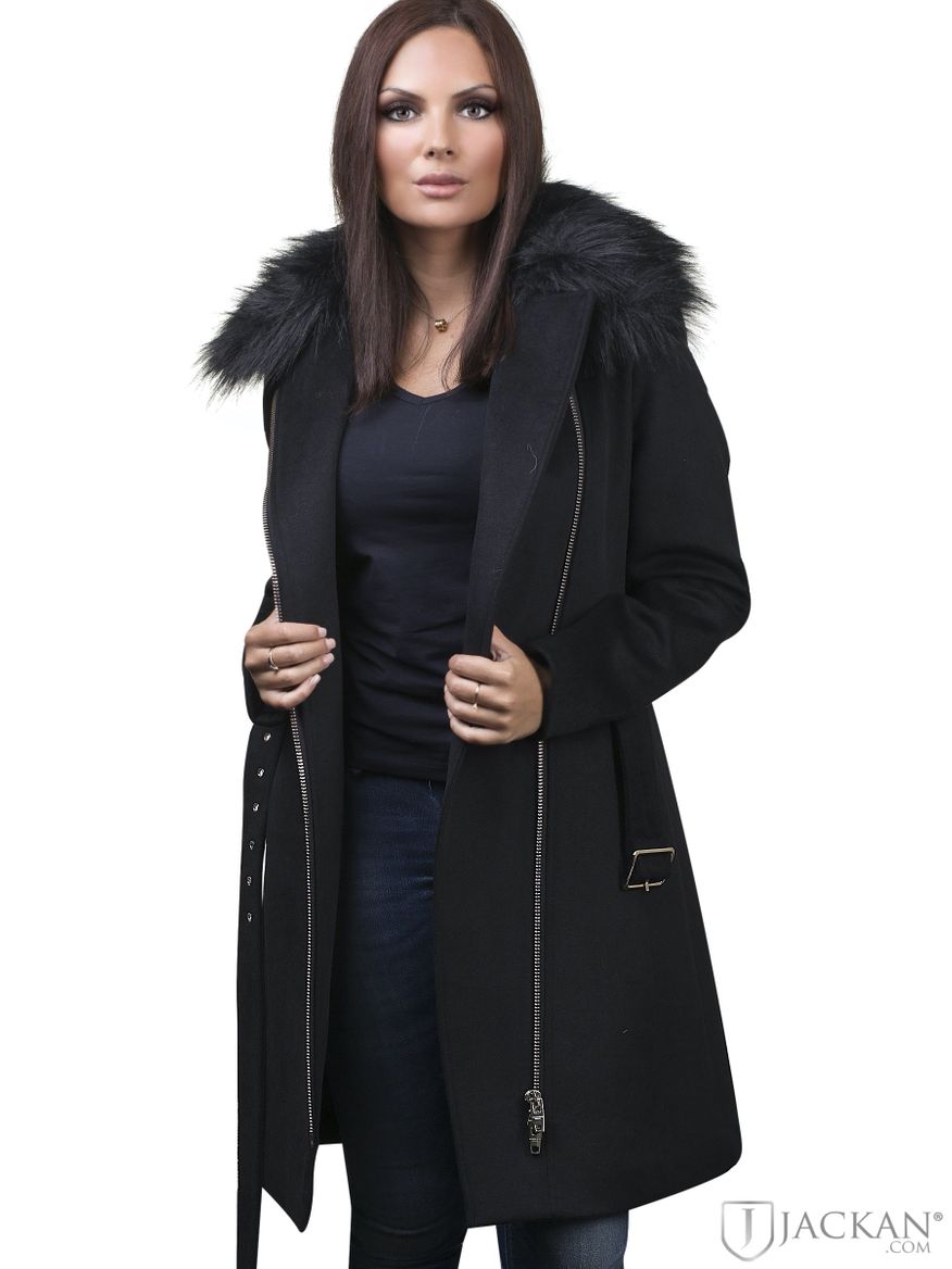 Enya Wool Fake Fur in schwarz von Rock And Blue | Jackan.com