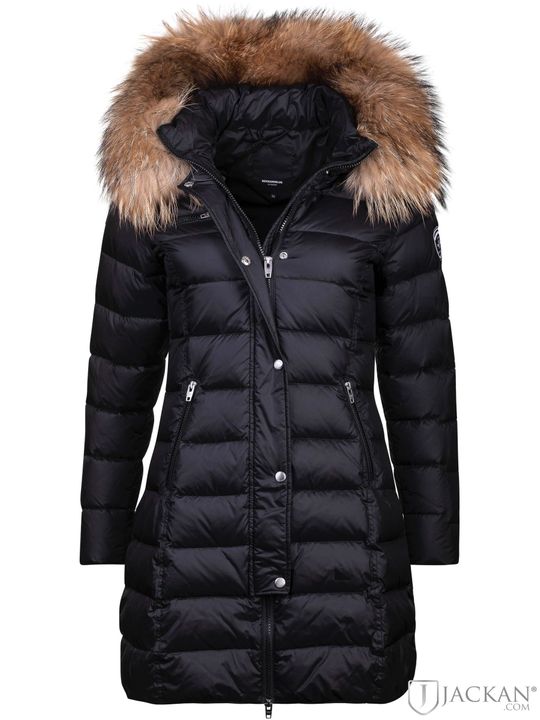 Joyce Coat Real Fur (Svart/Natur)