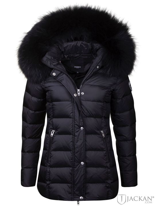 Joyce Mid Coat Real Fur in schwarz von Rock And Blue | Jackan.de