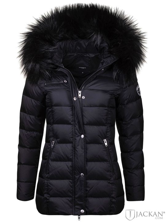 Joyce Mid Coat Fake Fur i svart från Rock And Blue | Jackan.com