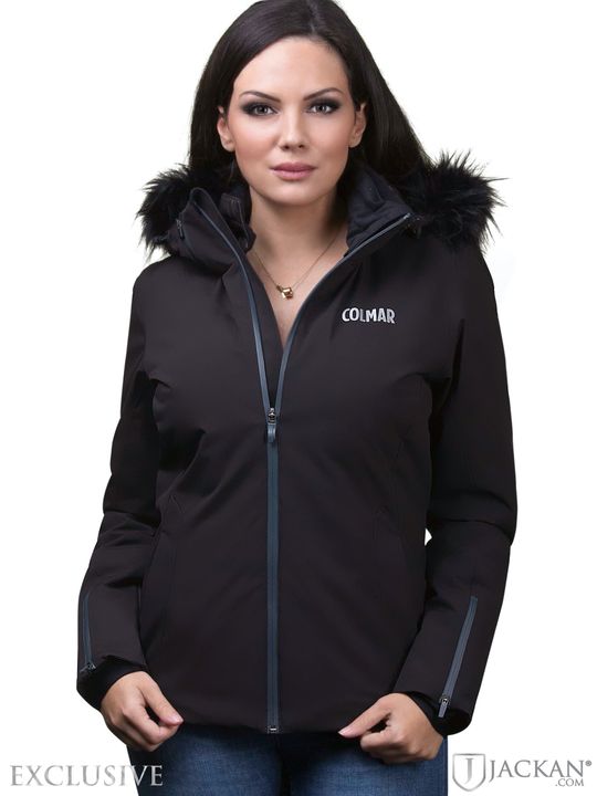 Ladies ski Jacket + Fur (Schwarz)