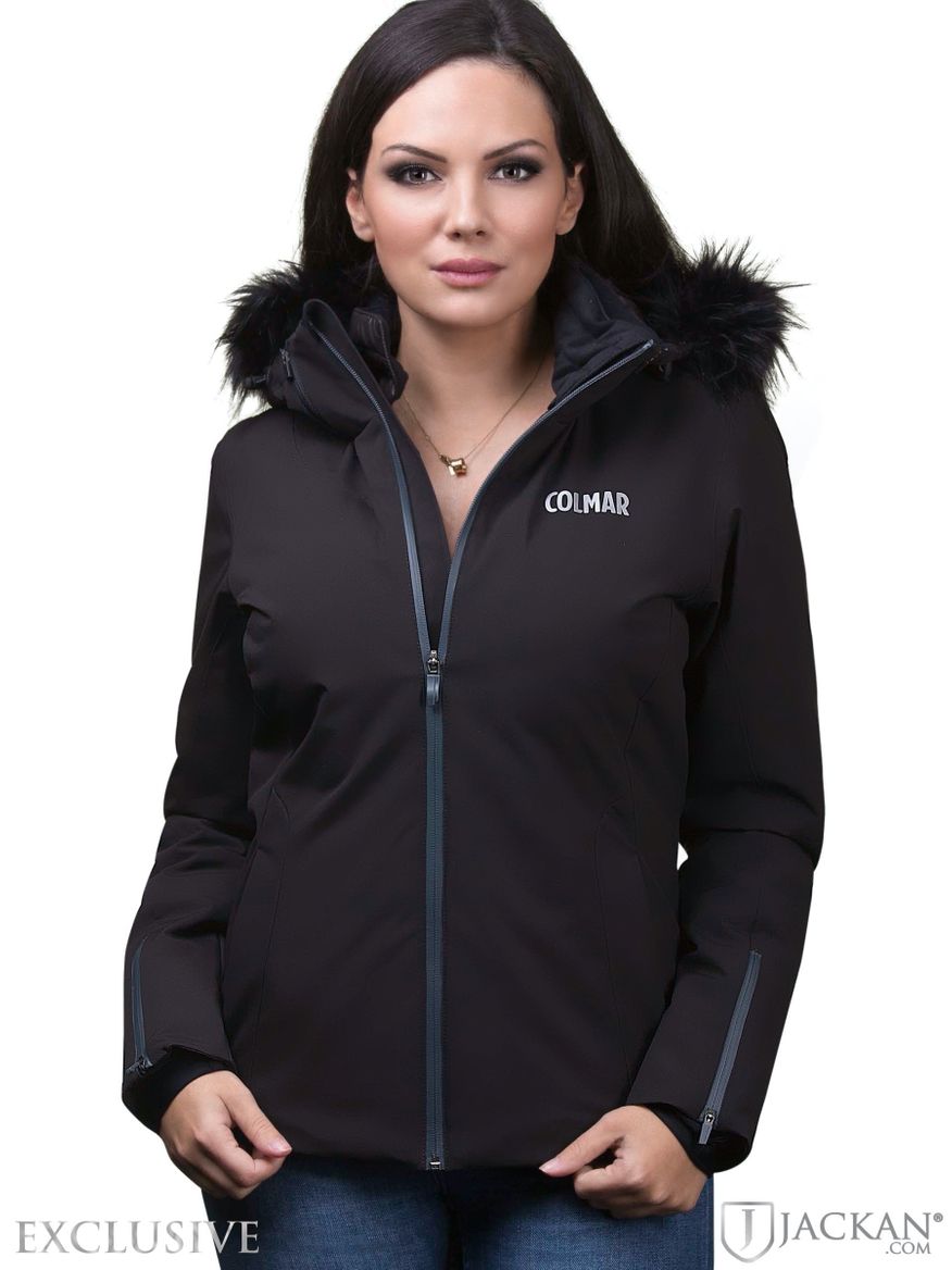 Ladies ski Jacket + Fur in schwarz von Colmar | Jackan.com