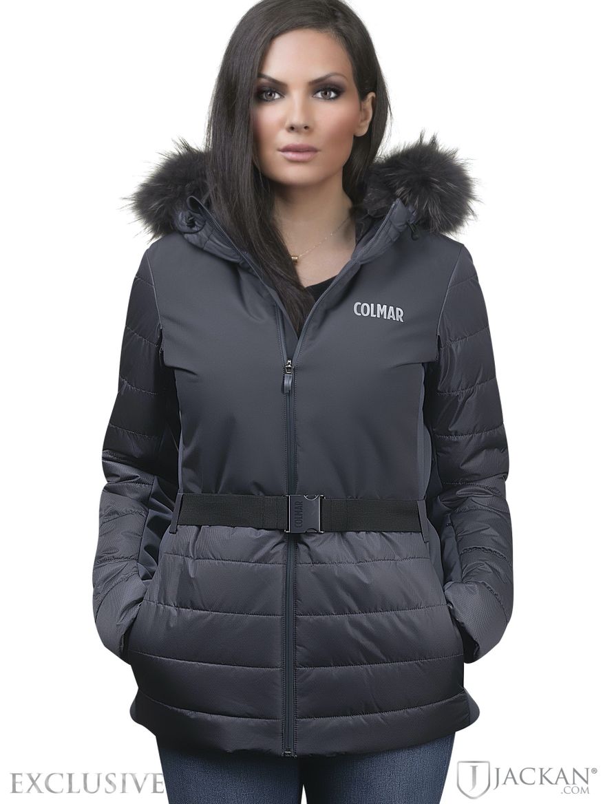 Ladies Ski Jacket + Fur in grau von Colmar | Jackan.com