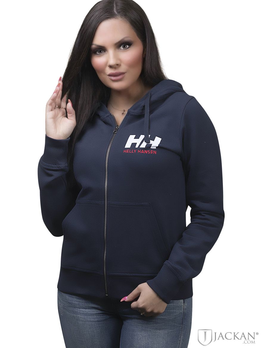 W HH Logo Full Zip i blå från Helly Hansen | Jackan.com