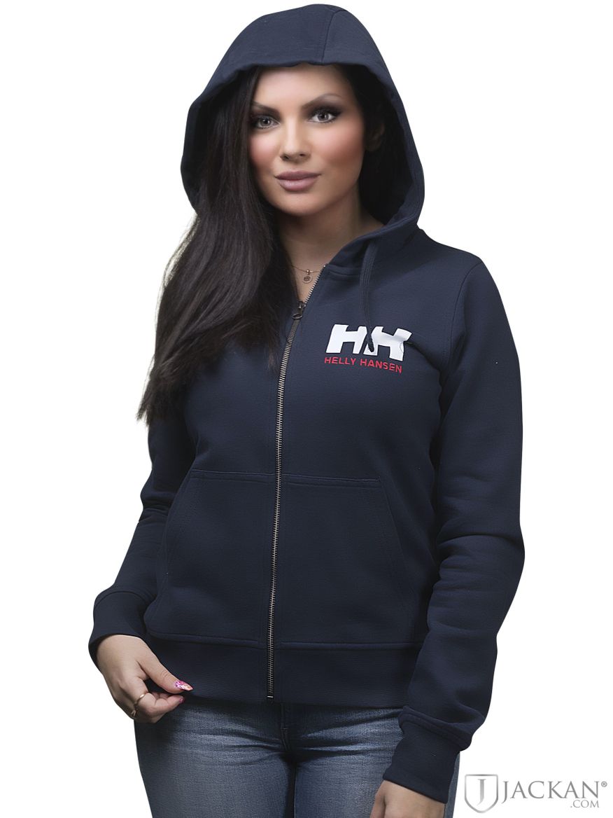 W HH Logo Full Zip i blå från Helly Hansen | Jackan.com