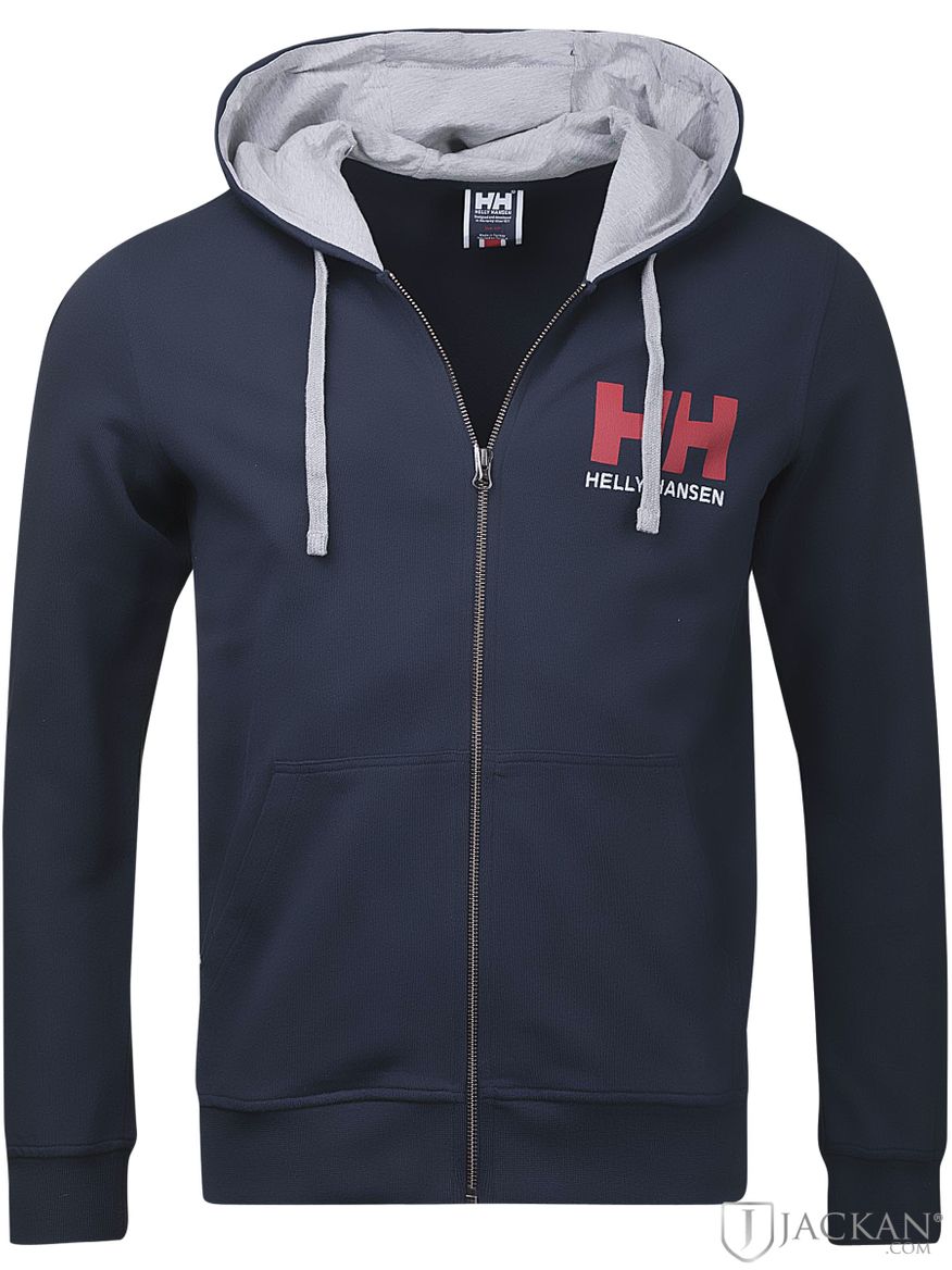 HH Logo Full Zip Hoodie i blå från Helly Hansen | Jackan.com