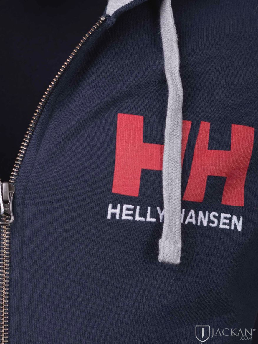 HH Logo Full Zip Hoodie i blå från Helly Hansen | Jackan.com