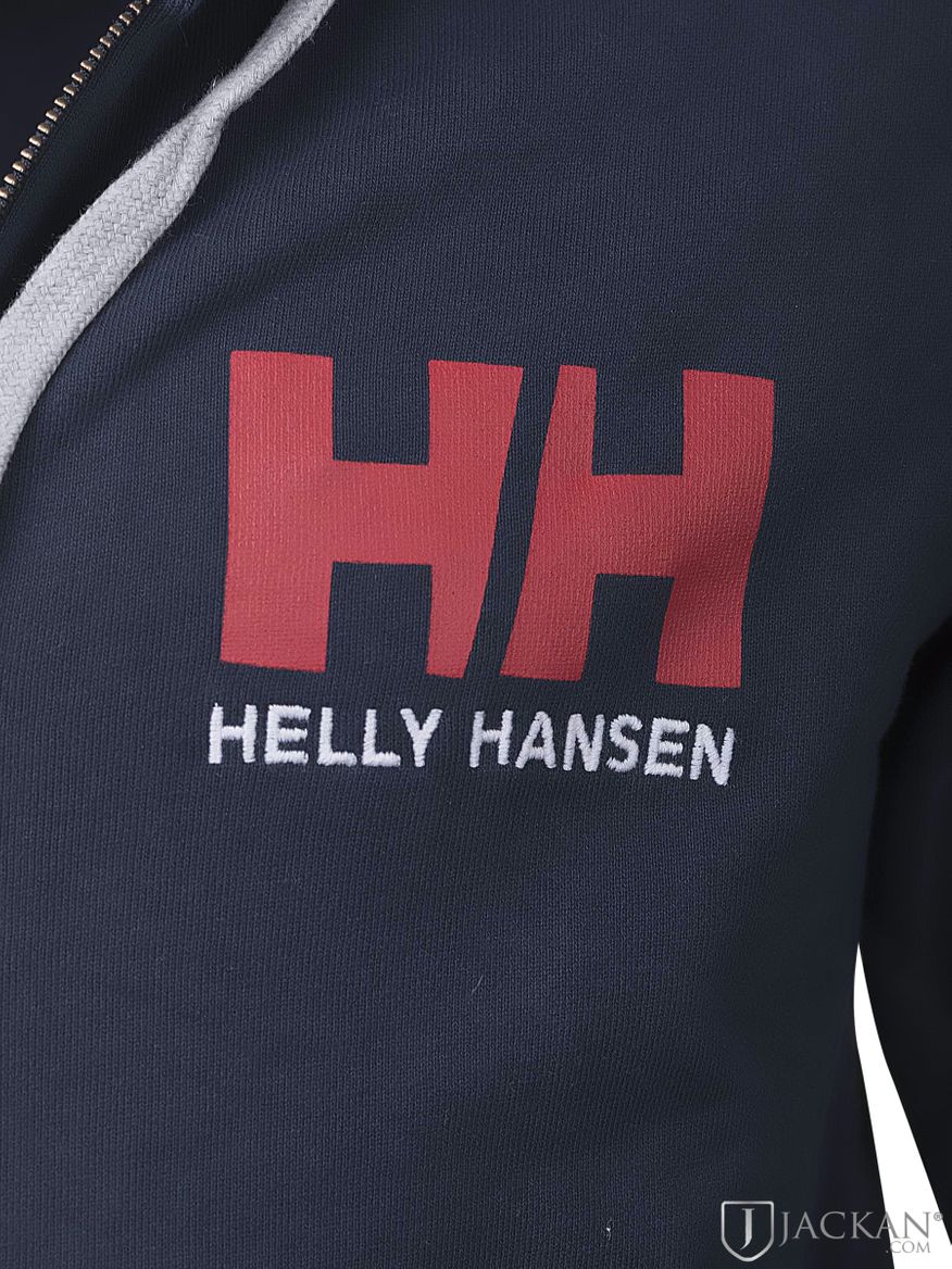 HH Logo Full Zip Hoodie i blå från Helly Hansen | Jackan.com