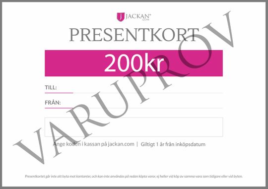 Presentkort 200 kr - Jackan.com: Köp din nya snygga jacka här!