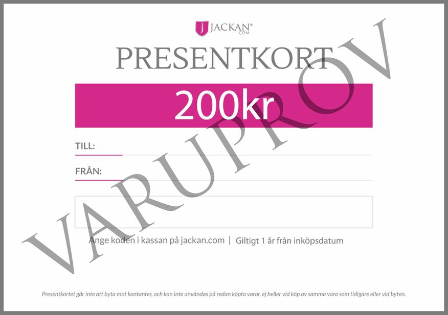 Presentkort 200 kr - Jackan.com: Köp din nya snygga jacka här!