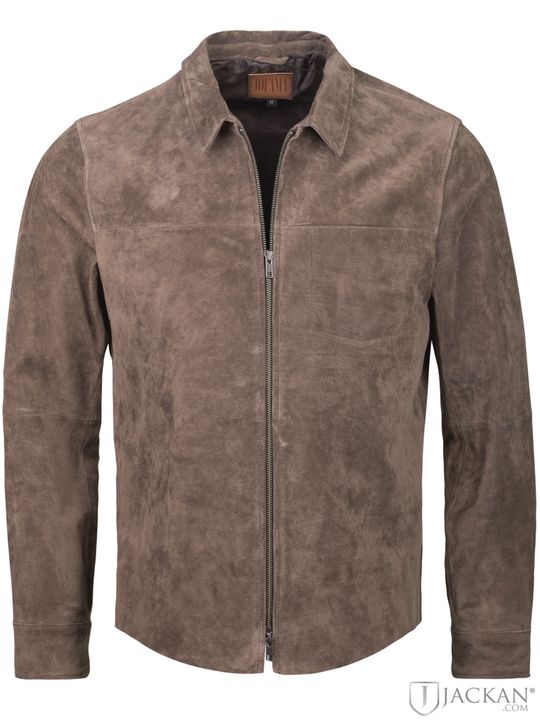 Clark Zipped Suede Shirt Jacket (Brün)
