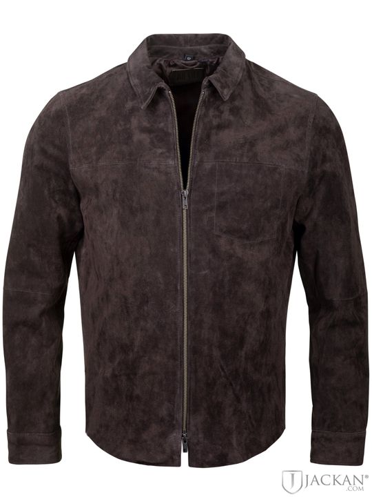 Clark Zipped Suede Shirt Jacket i brun från Jofama | Jackan.com