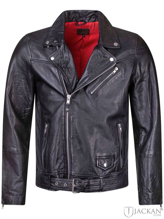 Brice Belted Leather Jacket (Schwarz)