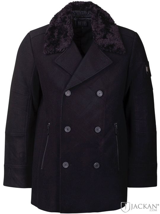 Archie Wool Field Coat in schwarz von Jofama | Jackan.com