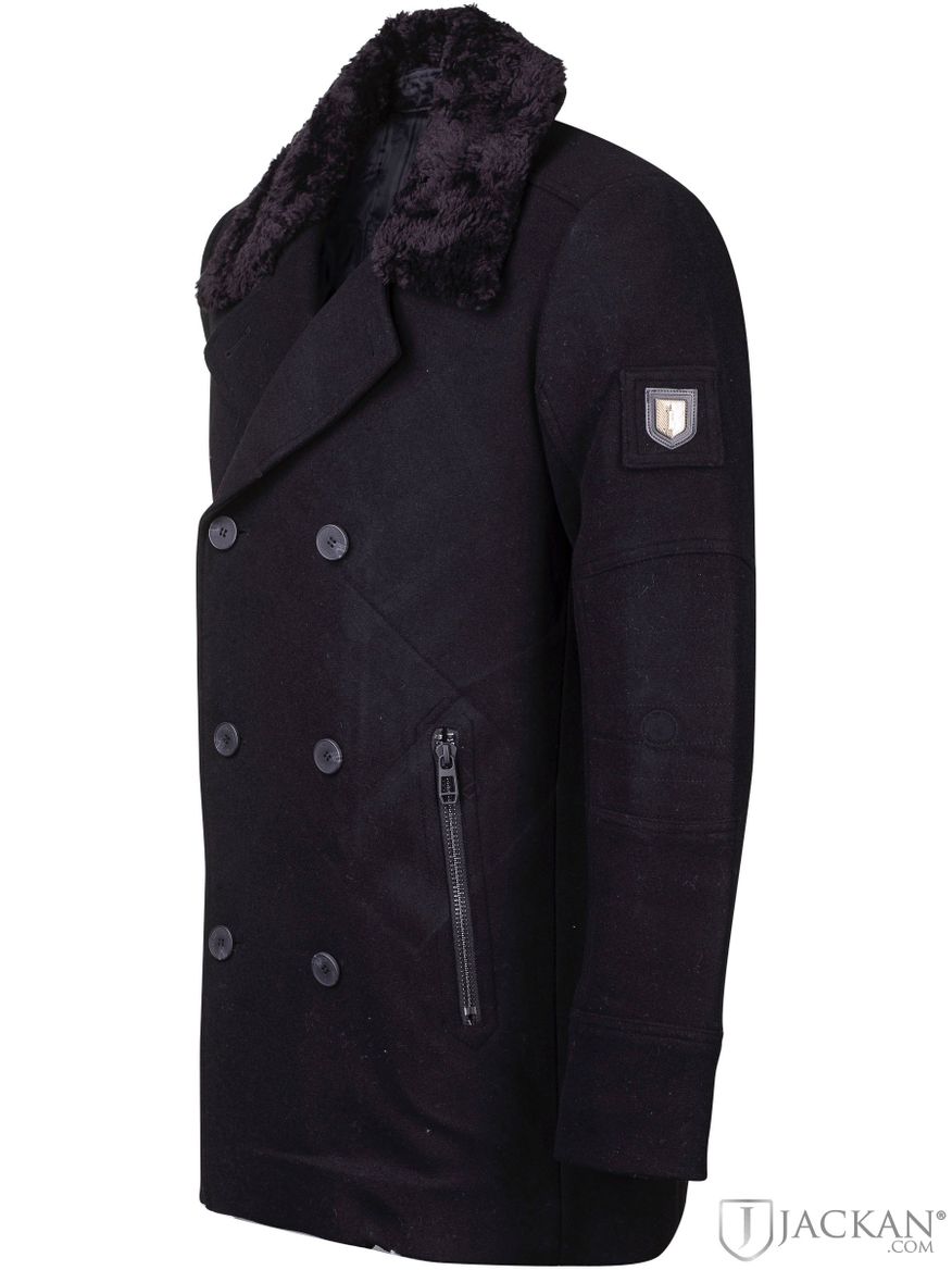 Archie Wool Field Coat i svart från Jofama | Jackan.com