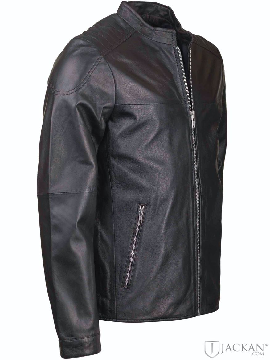 Adam Zipped Leather Jacket i schwarz von Jofama | Jackan.de
