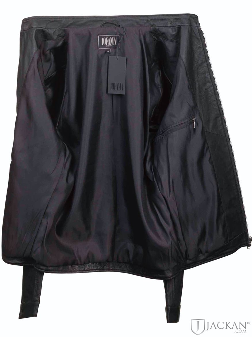 Adam Zipped Leather Jacket i svart från Jofama | Jackan.com