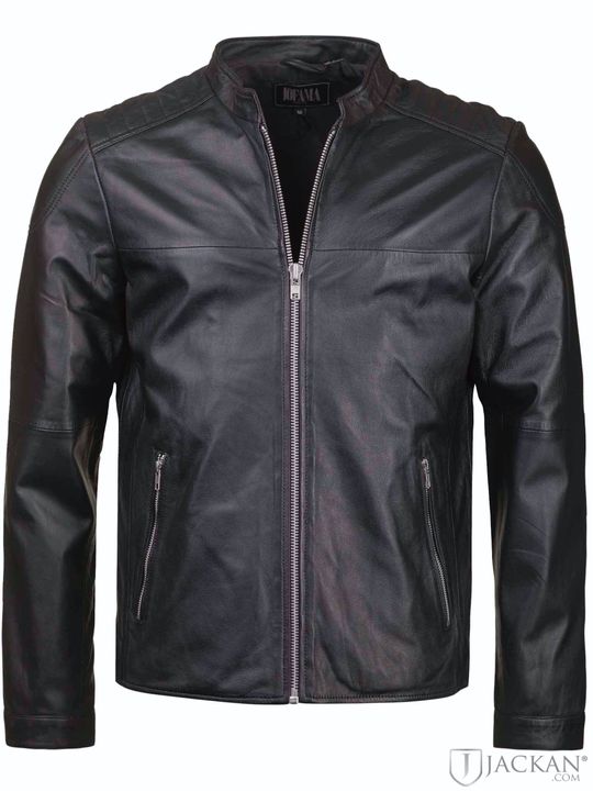 Adam Zipped Leather Jacket (Schwarz)