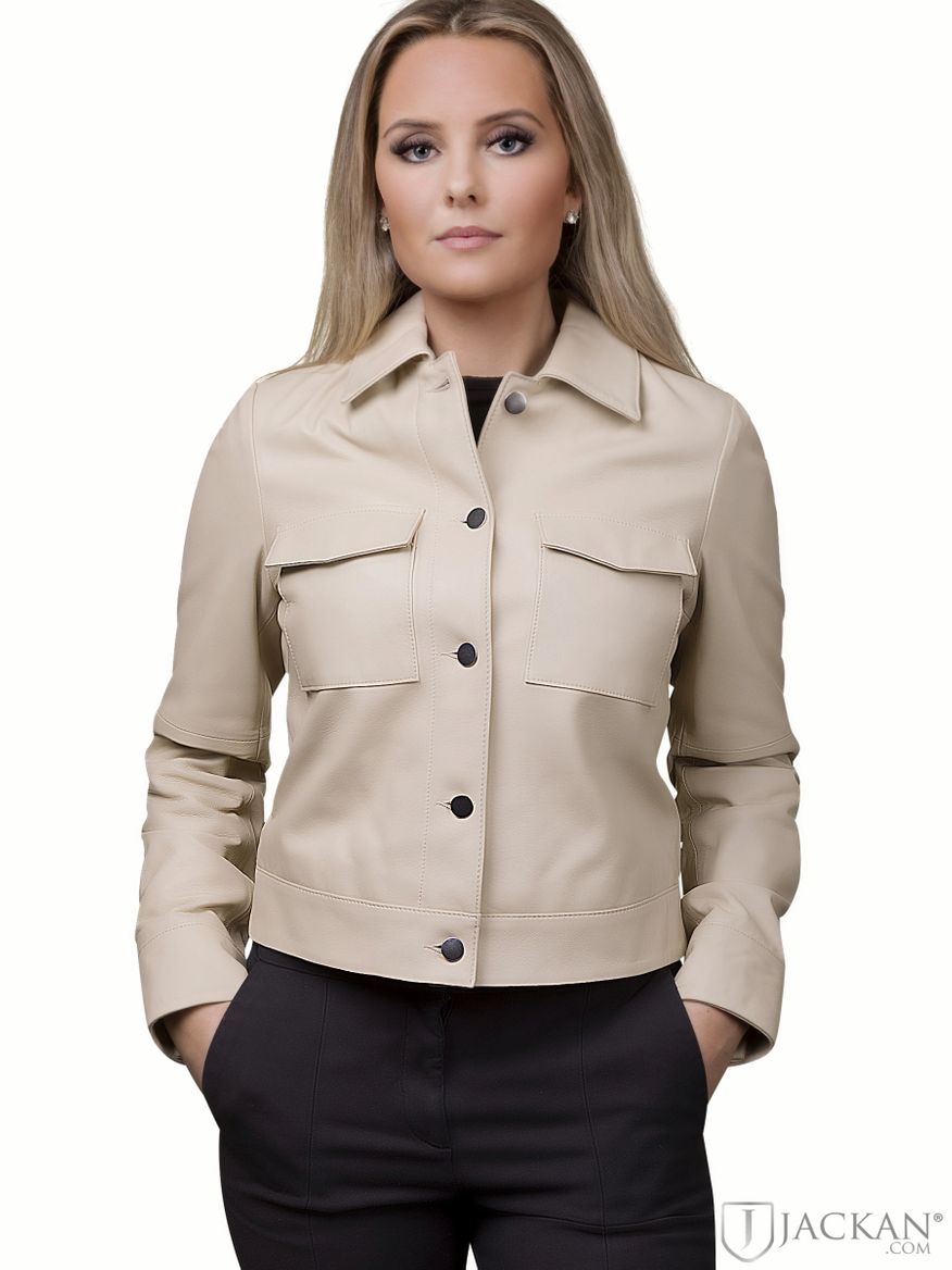 Lynn Pocket Leather Jacket in beige von Jofama | Jackan.com
