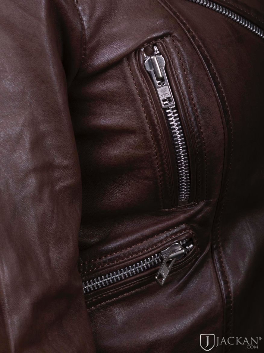 Kaley Leather Biker i brun från Jofama | Jackan.com