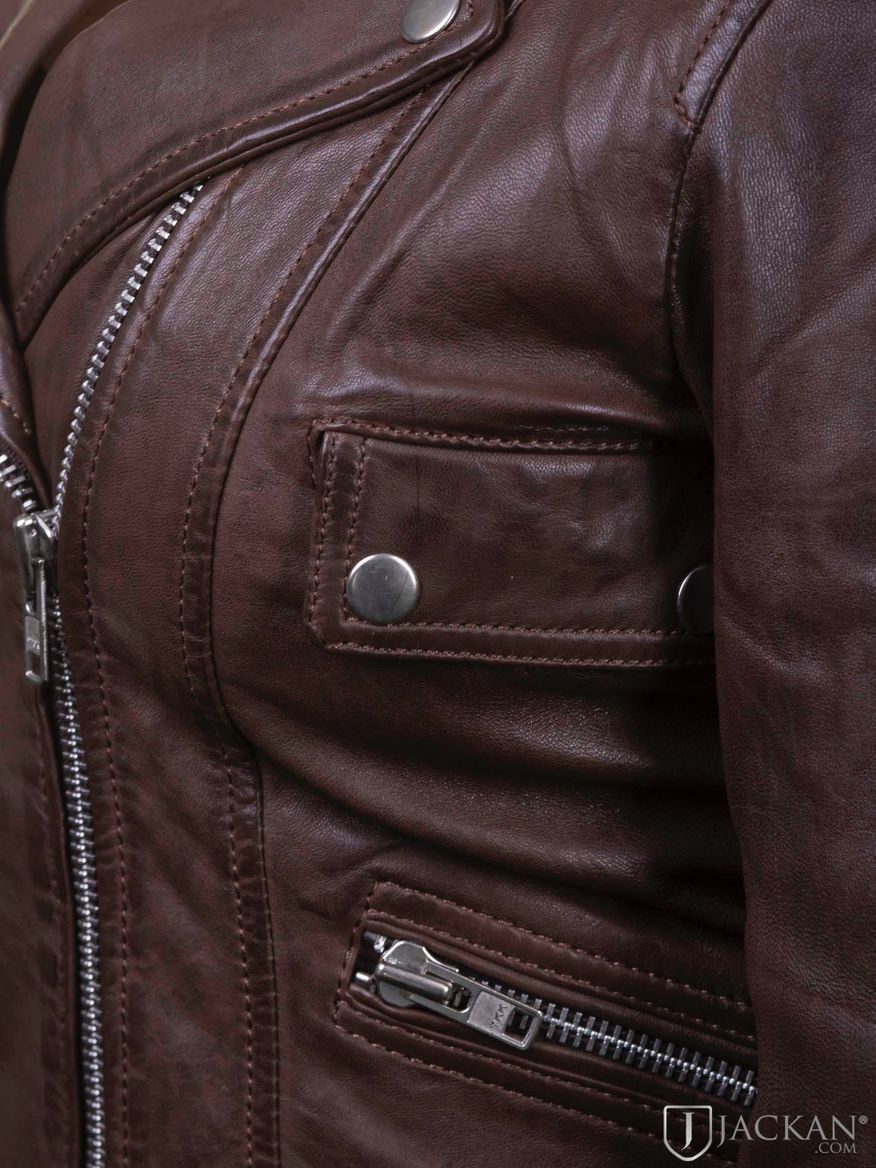 Kaley Leather Biker i brun från Jofama | Jackan.com